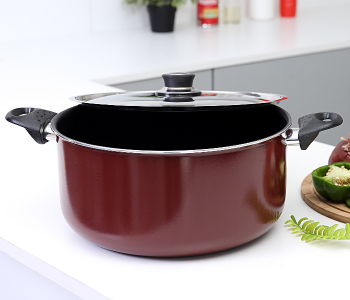 Royalford RF392C28 28 Cm Non-Stick Cooking Pot - Maroon in UAE
