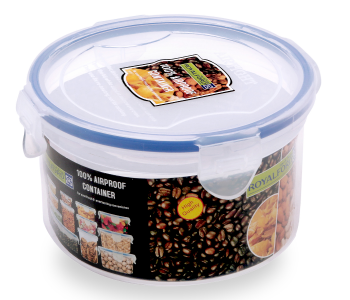 Royalford RF418APB 700ml Airproof Round Container - Clear & Blue in UAE