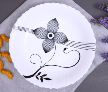 Royalford RF6102 8.5-inch Opal Ware Art Flower Soup Plate - White in UAE