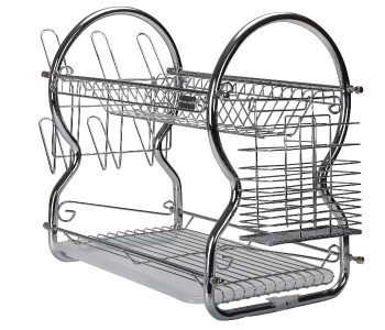 Express Delivery - Royalford RF1150DR 2 Tier 558 x 247 x 392 mm Dish Rack - Silver  - ID 245