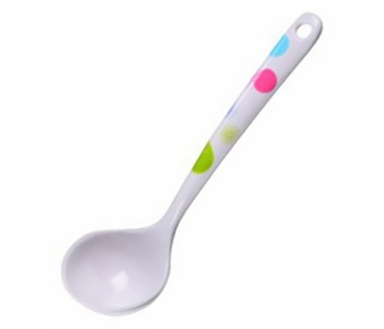 Royalford RF7393 Circle Design Melamine Ware Soup Spoon - White in UAE