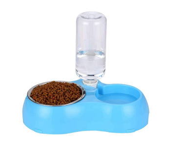 Mumoo Bear Dogs And Cats Double Bowls - Blue in OMAN
