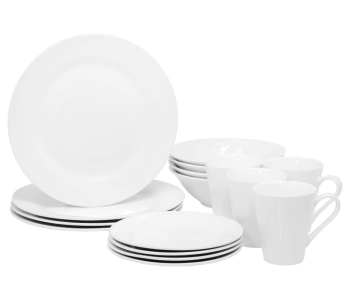 Royalford RF9343 16 Pcs Porcelain Dinner Set - White in KSA