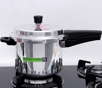 Royalford RF5802 5 Litre Aluminium Pressure Cooker With Outer Lid - Silver in KSA