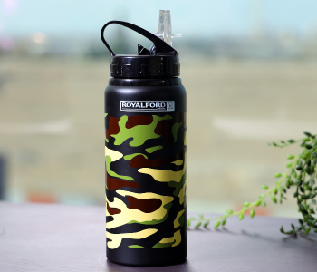Royalford RF9361 600ml Stainless Steel Sports Bottle - Black in UAE