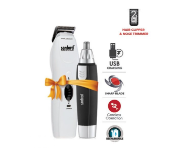 Express Delivery - Sanford SF9700HNC Rechargeable Cordless Hair Clipper And Nose Trimmer  - ID 73099