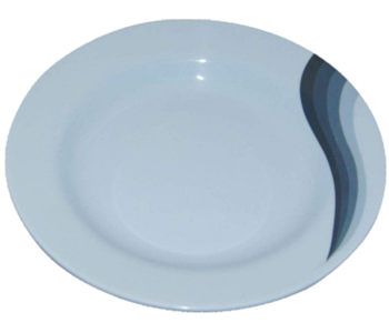 Royalford RF8060 10-inch Melamine Ware Super Rays Deep Plate - Blue in UAE