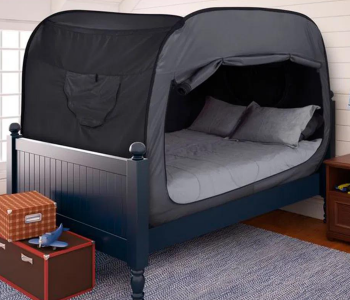 Express Delivery - Privacy Pop Bed Tent Double Size with Double Sided Zippers FBT-222 Black - ID 74779