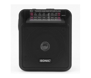 ISonic IR 224 4 Band Rechargeable Radio With Mp3 Player - Black in UAE