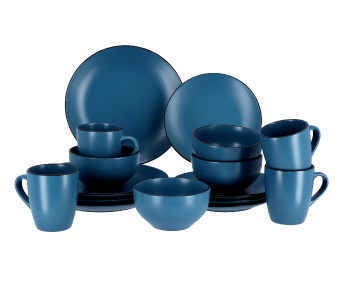 Royalford RF9869 16 Pieces Stoneware Dinner Set - Blue in UAE