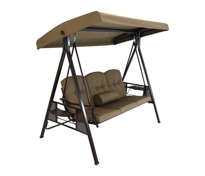 Swing Chair With Canopy For 3 People - Brown in KSA