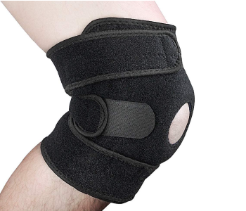 Express Delivery - Breathable Adjustable Open Patella Knee Brace for Sports and Cycling- Black - ID 78877