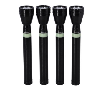 Krypton KNFL5404 Rechargeable LED Flashlight 4Pcs Combo- Black in UAE