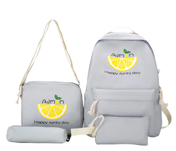 4 Pieces Alize Casual Backpack For Women - Grey in KSA