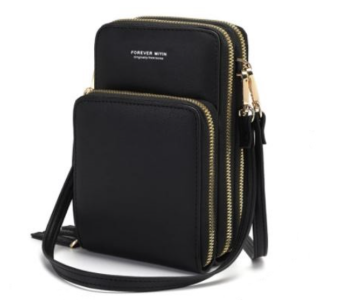 New Women PU Leather Shoulder Crossbody Bag- Black in OMAN