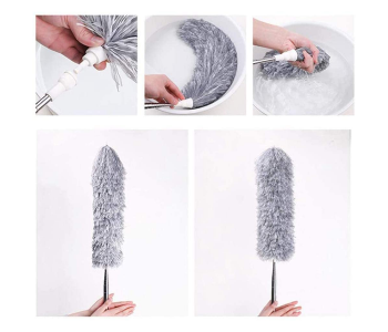 Express Delivery - Generic Stretch Extendable Microfiber Adjustable Feather Duster with Extension Pole - Grey - ID 78122