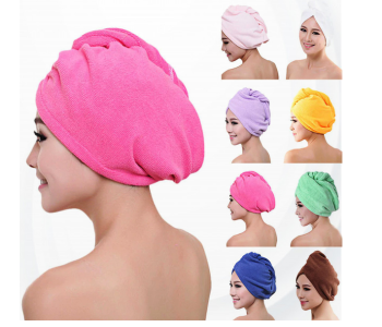 Express Delivery - Microfiber Hair Drying Lady Bath Soft Towel Cap - ID 79271