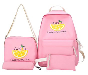 4 Pieces Alize Casual Backpack For Women - Pink in KSA