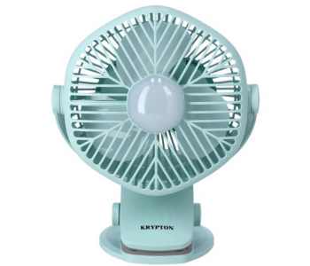 Krypton KNF5405 Rechargeable Mini Fan With Led Light- Light Blue in UAE