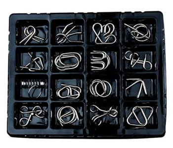Montessori Materials 16 Pieces Set Mind Brain Teaser Puzzles- Silver in OMAN