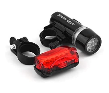 Waterproof 5 LEDs Bicycle Front Head Light- Black And Red in OMAN