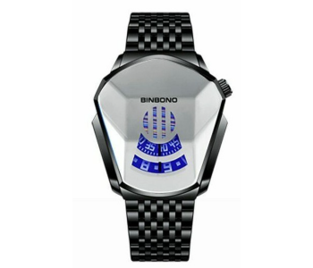 Diamond Style Waterproof Quartz Wristwatch- Black And Silver in UAE