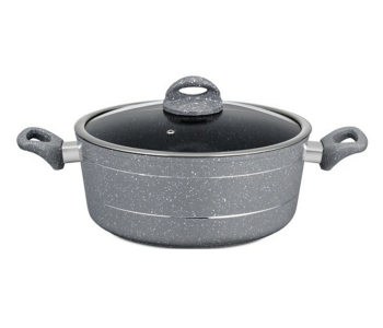 Royalford RF9470 28cm Marble Smart Casserole With Glass Lid - Grey in UAE