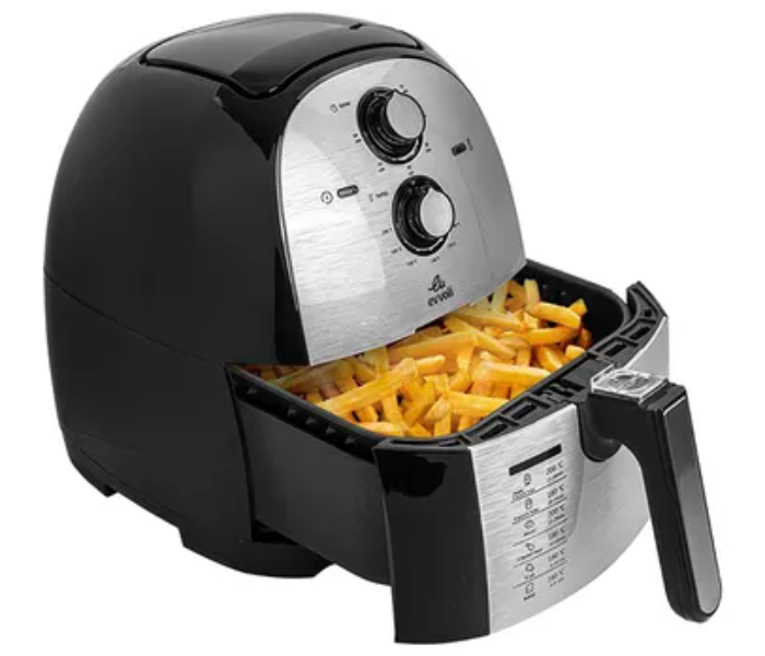 Evvoli VKA-AF5501B 5.5L 1700W Multifunction Air Fryer With Timer And Temperature Control 6 Preset Programs - Black And Grey in UAE