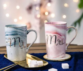 450ml Mr And Mrs Coffee Mug Set - Multicolour in UAE