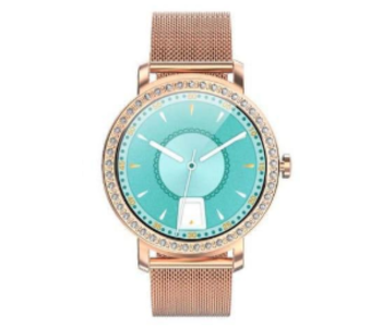 Metal Strap Stylish 1.28Inch Heart Rate Monitor 180mAh IP67 Waterproof Android And IOS 42mm Ladies Smart Watch - Gold in OMAN