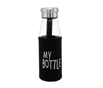 Delcasa DC1315 420ml Glass Water Bottle With Pad - Black in UAE