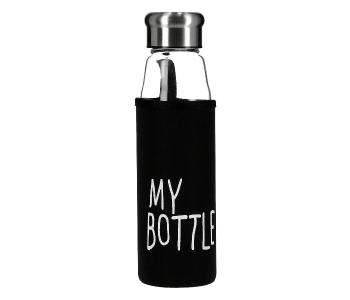 Delcasa DC1314 550ml Glass Water Bottle With Pad - Black in UAE