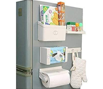 5 In 1 Magnetic Refrigerator Storage Rack Tissue Paper Roll Holder - Multicolour in OMAN