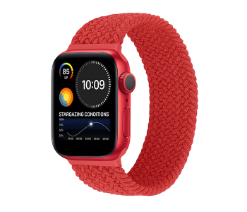 Express Delivery - Promate FUSION-44S 42mm or 44mm Solo Loop Nylon Braided Strap for Apple Watch - Red - ID 81813