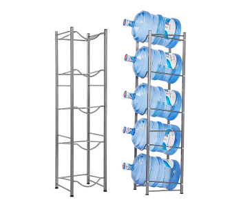 Classic 5 Tier Water Bottle Storage Rack - Silver in OMAN