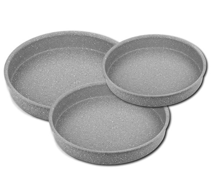 OMS Collection 3 Pieces Granite Oven Tray Set - Grey in UAE