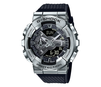 Casio GM-110-1ADR G-Shock Metal Covered Analogue Digial Watch For Men - Black And Silver in UAE