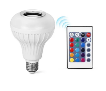 Express Delivery - 12w LED Bluetooth Speaker Bulb With Remote Control - White - ID 81543