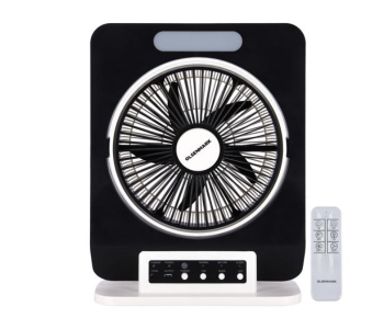 Olsenmark OMF1795 12 Inch Rechargeable Fan With Remote - Black in KSA