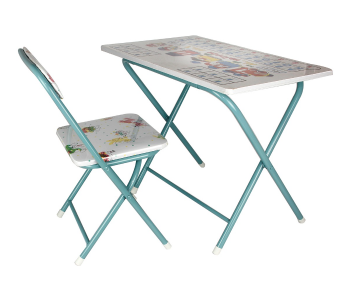 Express Delivery - Leostar 3678 Kids Folding Study Table and Chair Set - Blue - ID 82639