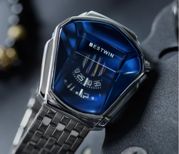 Diamond Style Waterproof Quartz Wristwatch- Silver And Blue in KSA