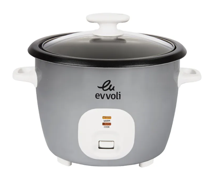 Evvoli EVKA-RC4501S 700W 4.5 Litter Non Stick 2 In 1 Rice Cooker With Steamer - White in UAE