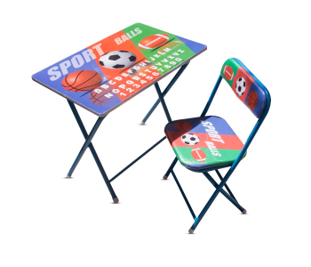 Leostar 3678 Kids Folding Sports Study Table And Chair Set - Red And Blue in UAE