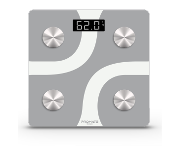 Promate ISCALE Smart Bluetooth Body Fat Bathroom Scale - White in UAE