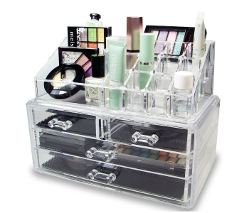 4 Drawer Clear Acrylic Cosmetic Organiser Display Table Storage Stand For Make Up in UAE