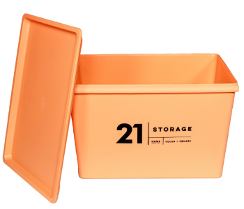 Taqdeer YN-913 Smiley Finishing Plastic Storage Box 15 Litre - Orange in UAE