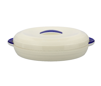 Express Delivery - Royalford RF9995 3.2L Zenex Insulated Glass Oval Hotpot – White and Blue - ID 82746