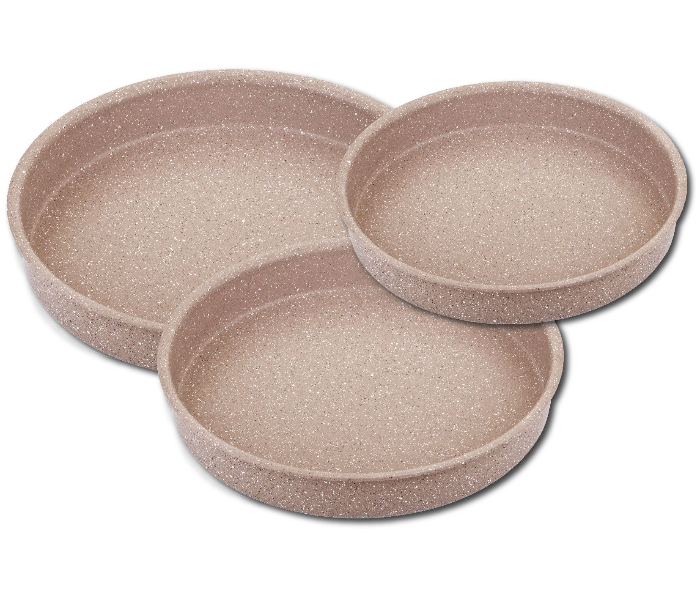 OMS Collection 3 Pieces Granite Oven Tray Set - Brown in UAE