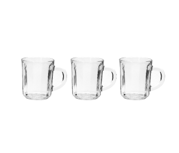 Delcasa DC1457 240ml Set Of 3 Pieces Glass Cup With Handle - Clear in UAE