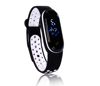 Jongo Perfect OK Dot Strap Band LED Watch - Black And White in UAE